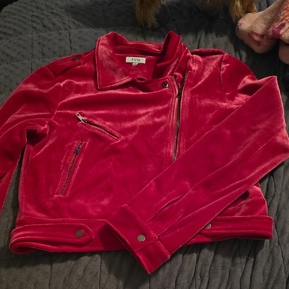 Forte Women's Hot Pink Velvet Jacket